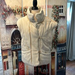 Free People Cream Quilted Vest